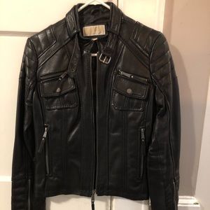 Michael Michael Kors Black Leather Moto Jacket